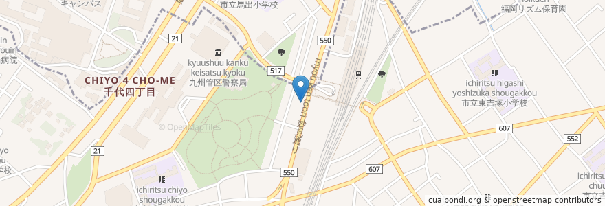 Mapa de ubicacion de NACO en Jepun, 福岡県, 福岡市, 博多区, 東区.