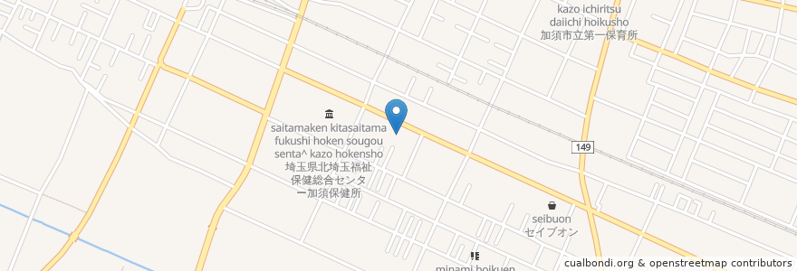 Mapa de ubicacion de まるか歯科 en 日本, 埼玉县, 加須市.