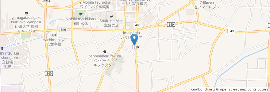 Mapa de ubicacion de ラーメン屋 鶴岡店 en 일본, 야마가타현, 鶴岡市.