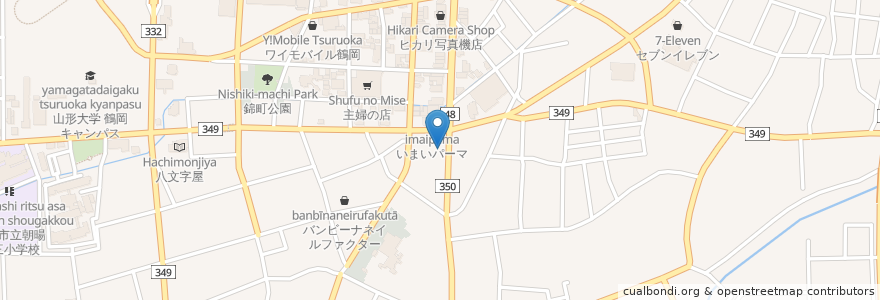 Mapa de ubicacion de JA鶴岡 金融本店 en Japon, Préfecture De Yamagata, 鶴岡市.
