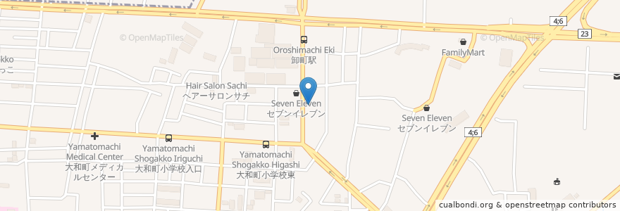 Mapa de ubicacion de ホルモン居酒屋やまとまち en Япония, Мияги, 仙台市, 若林区.