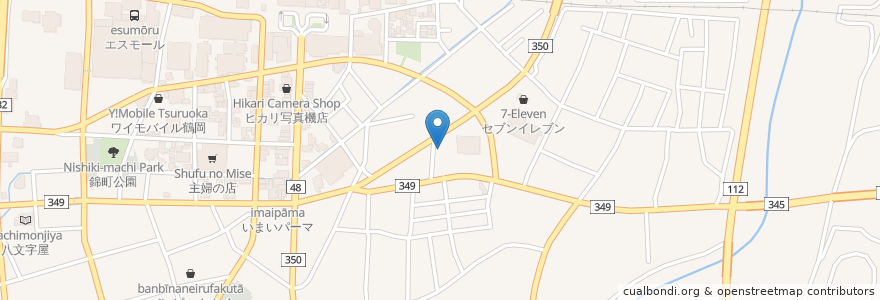 Mapa de ubicacion de しゃぶ楽 en 日本, 山形県, 鶴岡市.