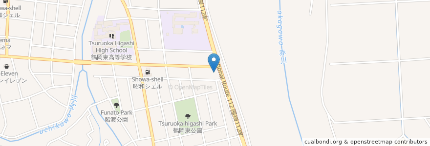 Mapa de ubicacion de 花鳥風月 鶴岡店 en Japón, Prefectura De Yamagata, 鶴岡市.