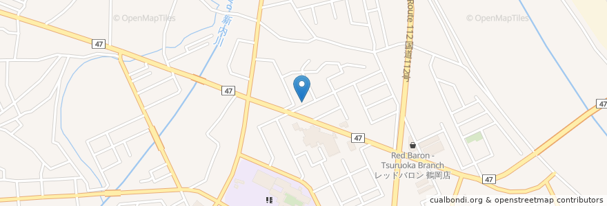 Mapa de ubicacion de やきとり弐馬力 en 일본, 야마가타현, 鶴岡市.