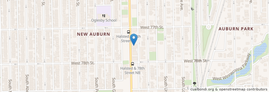 Mapa de ubicacion de Auburn-Gresham VA Outpatient Clinic en Vereinigte Staaten Von Amerika, Illinois, Chicago.