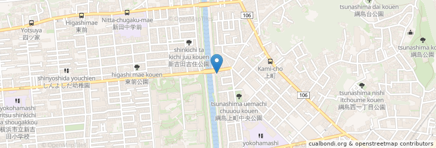 Mapa de ubicacion de 白石亭 en 일본, 가나가와현, 요코하마시, 港北区.