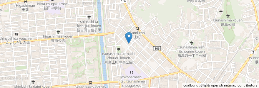 Mapa de ubicacion de クリエイト en 日本, 神奈川県, 横浜市, 港北区.