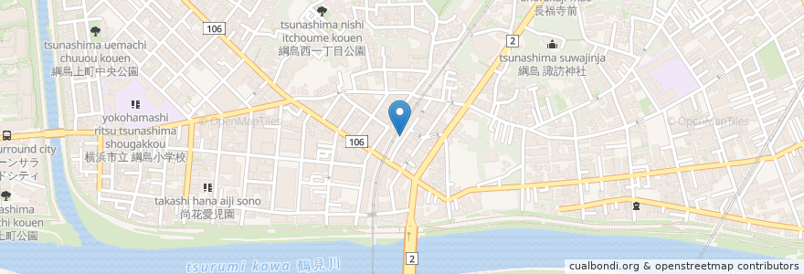 Mapa de ubicacion de 横浜家系ラーメン綱島商店 en Japan, Präfektur Kanagawa, Yokohama, 港北区.
