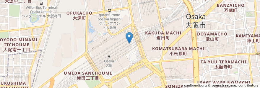 Mapa de ubicacion de 麺家大阪みどう en Japan, Präfektur Osaka, 大阪市, 北区.