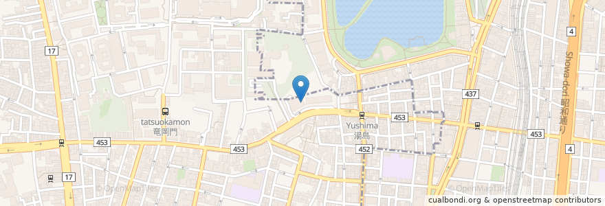 Mapa de ubicacion de 湯島ハイタウン en Jepun, 東京都.
