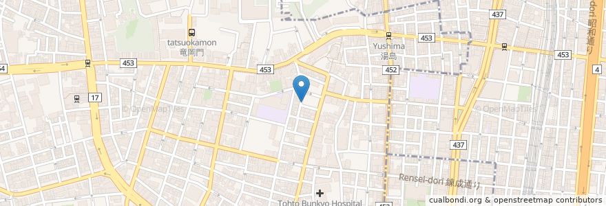 Mapa de ubicacion de クチーナ・イタリアーナ・ハル en 日本, 东京都/東京都, 文京区.