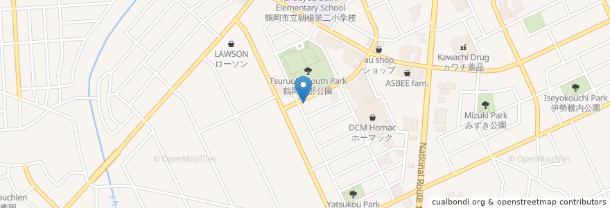 Mapa de ubicacion de ほなみ調剤薬局 en 日本, 山形県, 鶴岡市.