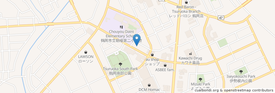 Mapa de ubicacion de 菊地内科クリニック en 日本, 山形県, 鶴岡市.