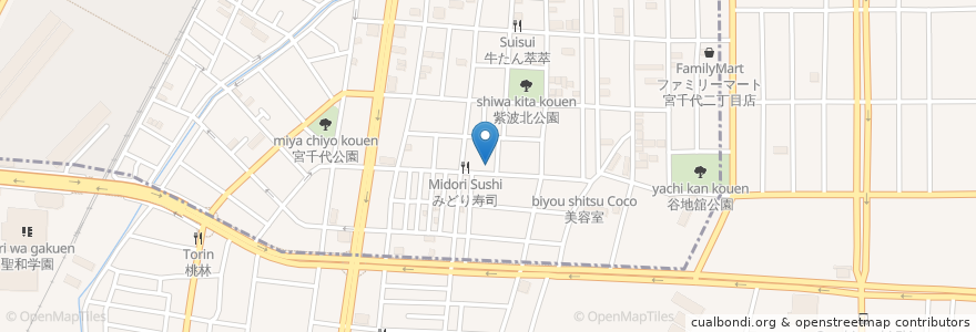 Mapa de ubicacion de 宮千代内科クリニック en Япония, Мияги, 仙台市, 若林区.