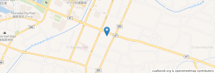 Mapa de ubicacion de 上野内科医院 en 日本, 山形県, 鶴岡市.