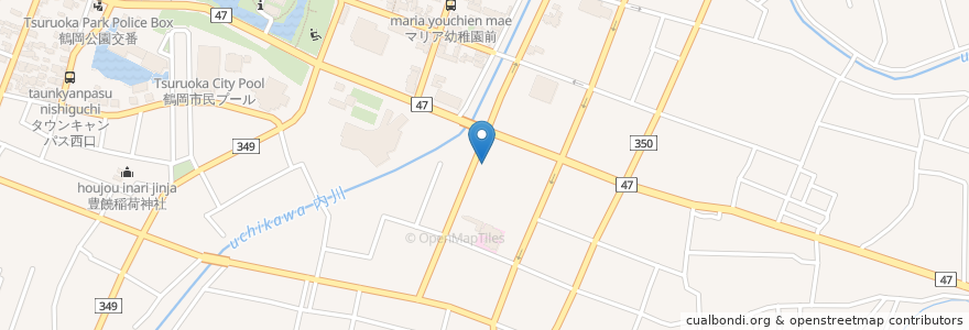 Mapa de ubicacion de 絹出屋 en 日本, 山形県, 鶴岡市.