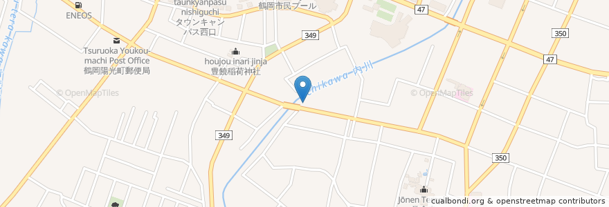 Mapa de ubicacion de 東京庵 en Giappone, Prefettura Di Yamagata, 鶴岡市.