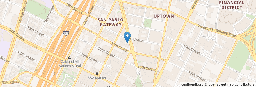 Mapa de ubicacion de The New Parish en Amerika Birleşik Devletleri, Kaliforniya, Alameda İlçesi, Oakland.