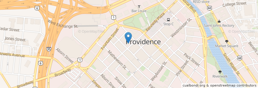 Mapa de ubicacion de figidini en Estados Unidos De América, Rhode Island, Providence County, Providence.