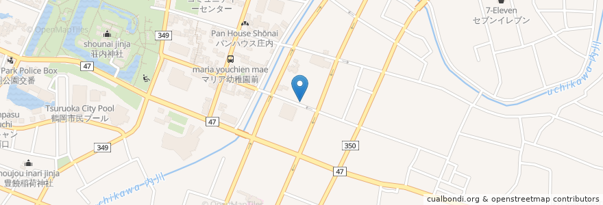 Mapa de ubicacion de 生蕎麦 やぶ en Japonya, 山形県, 鶴岡市.