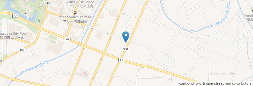 Mapa de ubicacion de コリアスナック en Japão, 山形県, 鶴岡市.