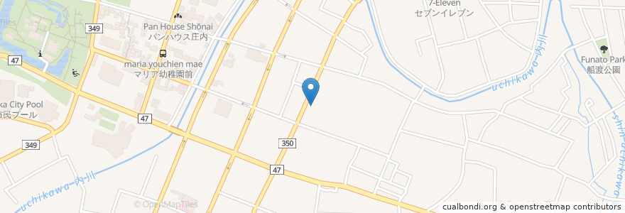 Mapa de ubicacion de ラーメンダイニングJun en 日本, 山形県, 鶴岡市.