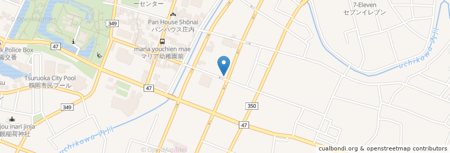 Mapa de ubicacion de ファーストポイント en 日本, 山形県, 鶴岡市.