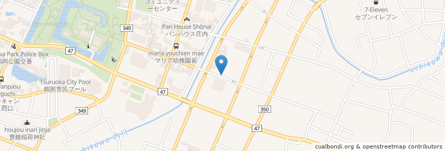 Mapa de ubicacion de ティーサロン 小幸 en Japão, 山形県, 鶴岡市.