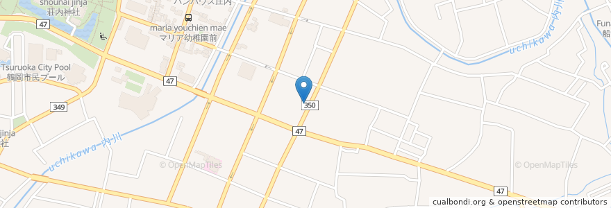 Mapa de ubicacion de アコースティックパブ 風来奏 en Giappone, Prefettura Di Yamagata, 鶴岡市.