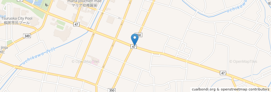Mapa de ubicacion de Dining雅 en 日本, 山形県, 鶴岡市.