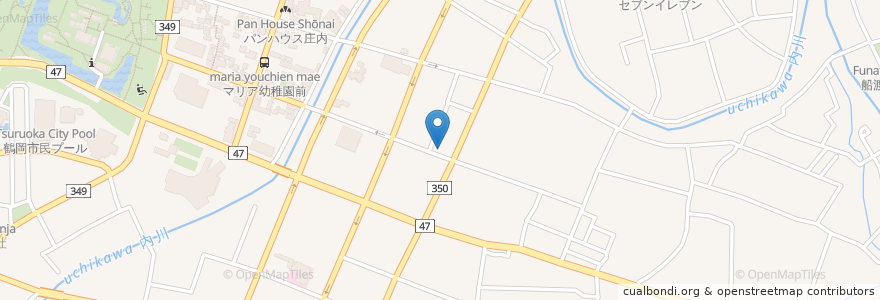 Mapa de ubicacion de お好み焼きさぼ. en 日本, 山形県, 鶴岡市.