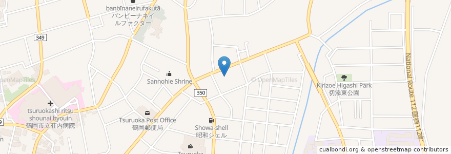 Mapa de ubicacion de 五十嵐耳鼻咽喉科医院 en Japan, Yamagata Prefecture, Tsuruoka.