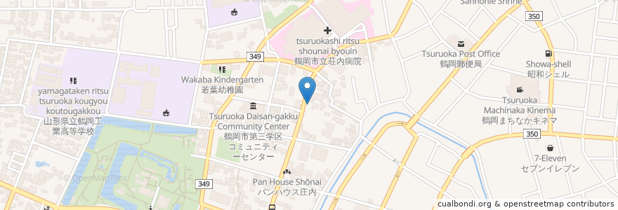 Mapa de ubicacion de 山内循環器クリニック en Giappone, Prefettura Di Yamagata, 鶴岡市.