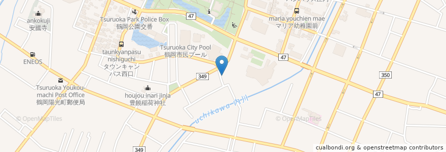 Mapa de ubicacion de やき処やんちゃ en Giappone, Prefettura Di Yamagata, 鶴岡市.