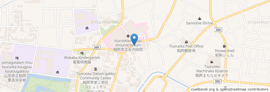 Mapa de ubicacion de 日本調剤荘内薬局 en اليابان, 山形県, 鶴岡市.
