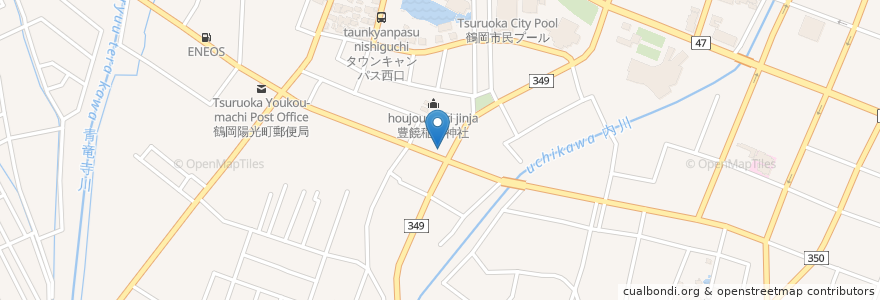 Mapa de ubicacion de シブヤ薬局 en Japan, Präfektur Yamagata, 鶴岡市.