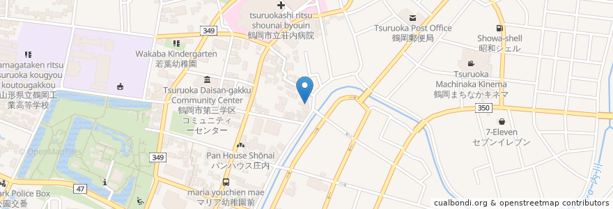 Mapa de ubicacion de 鮮魚料理浜っ娘 en اليابان, 山形県, 鶴岡市.
