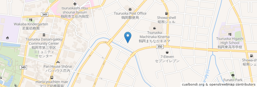 Mapa de ubicacion de 焼鳥あばれん坊 en 日本, 山形県, 鶴岡市.