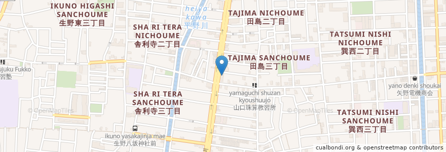 Mapa de ubicacion de 河合ガレージ en Japan, Präfektur Osaka, 大阪市, 生野区.