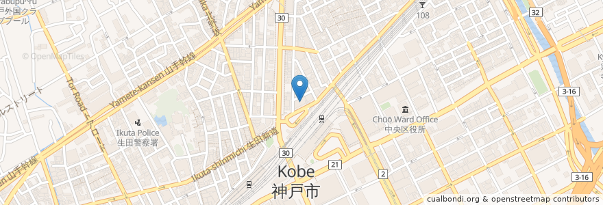 Mapa de ubicacion de メディアカフェポパイ三宮駅前店 en 일본, 효고현, 고베 시, 中央区.