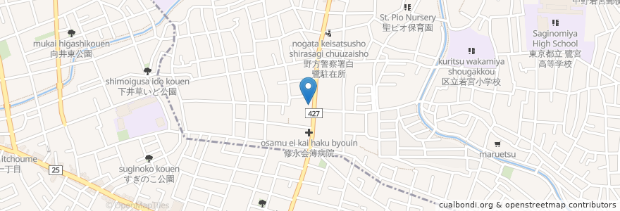 Mapa de ubicacion de Alhambra en 日本, 東京都, 杉並区.
