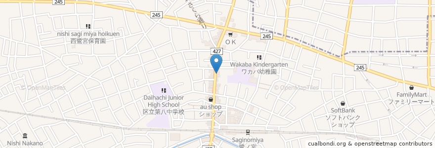 Mapa de ubicacion de やきとり大吉 en 日本, 東京都, 中野区.