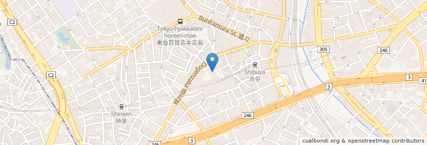 Mapa de ubicacion de Contact en Japon, Tokyo, 渋谷区.