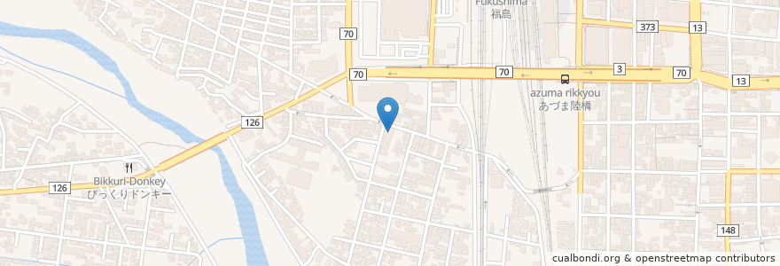 Mapa de ubicacion de 福島太田町郵便局 en Япония, Фукусима, Фукусима.