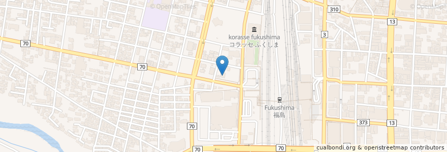 Mapa de ubicacion de 東邦銀行 西福島支店 en 日本, 福島県, 福島市.