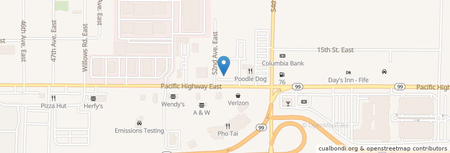 Mapa de ubicacion de VFW Post en United States, Washington, Pierce County, Fife.
