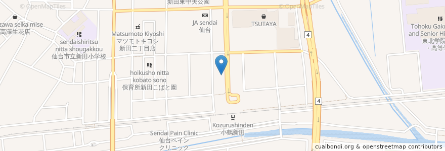 Mapa de ubicacion de 新田東クリニック en Japon, Préfecture De Miyagi, 仙台市, 宮城野区.