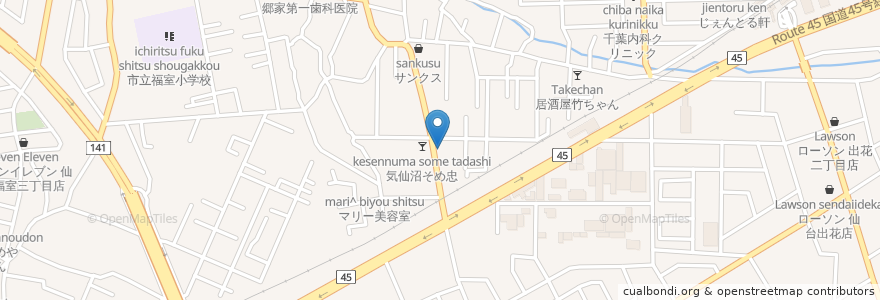 Mapa de ubicacion de スナック蘭 en Japan, Präfektur Miyagi, 仙台市, 宮城野区.