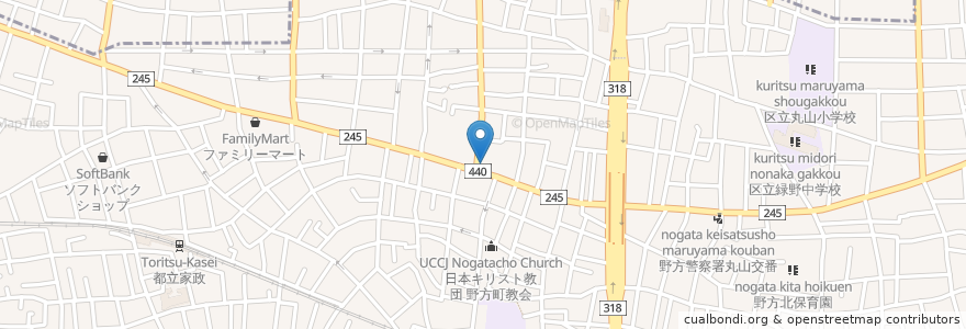 Mapa de ubicacion de 笑姜や en 日本, 东京都/東京都, 中野区.