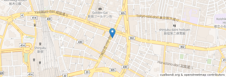 Mapa de ubicacion de シネマート新宿 en 일본, 도쿄도, 신주쿠.
